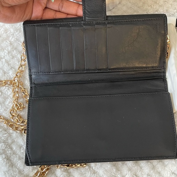 Gucci Guccissima Black Continental Wallet on a Chain. - Picture 9 of 15